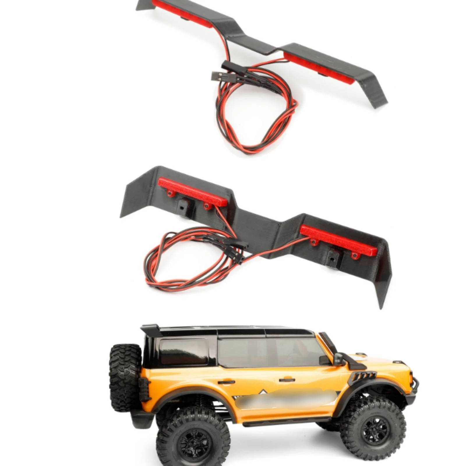Roof Spoiler with LED 3D-Printed Roof Spoiler with LED Lights Accessory Custom Easy Installation for Hobbyists, RC Vehicle