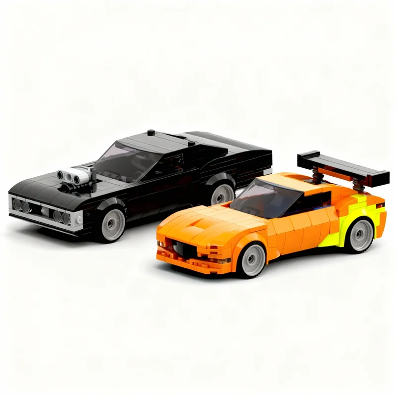 

NEW 559PCS MOC Creative Model Fast Furious Collectible Display DIY Building Blocks Home Decor Gift Showcase Blocks Display Gift