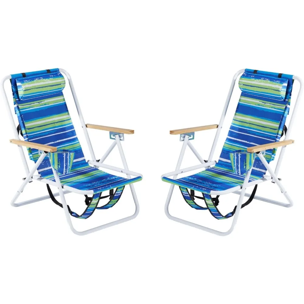 

Складной шезлонг, портативные походные стулья с ремнями, пляжные стулья для взрослых с подголовником, держатель для чашки