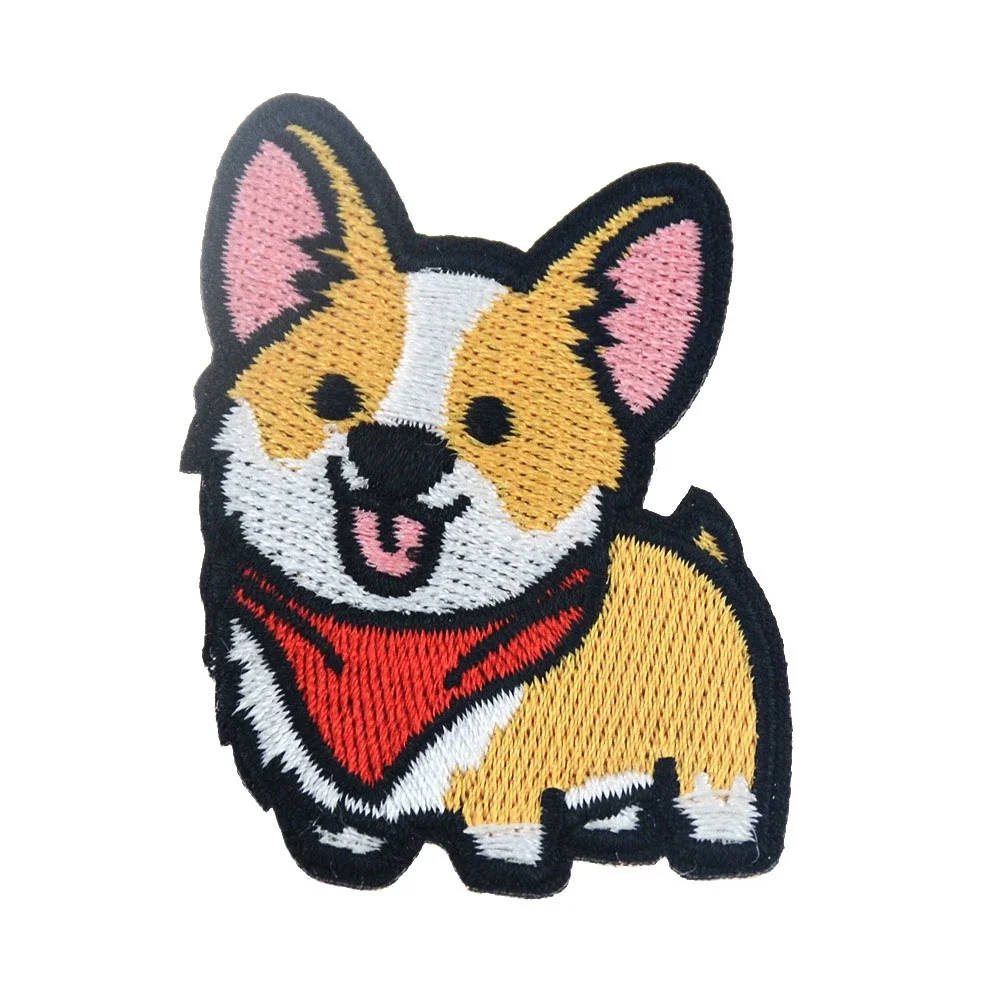 Vestiti fai da te ricamo Corgi/bassotto/Husky Patch ricamo Patch per abbigliamento simpatico cane animale toppe termoadesive sui vestiti