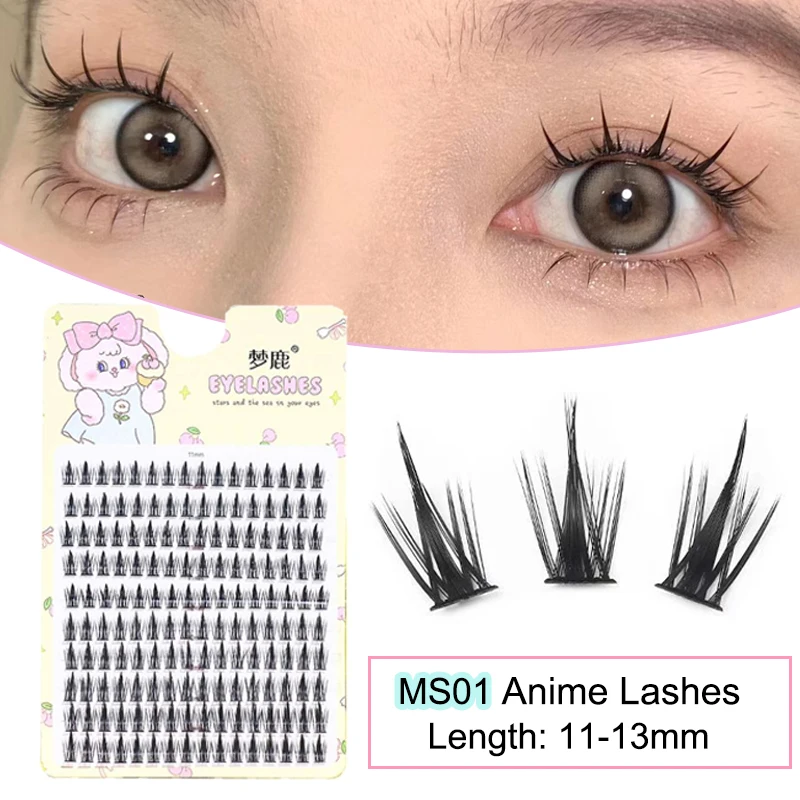 High Capacity 160 Clusters Anime Lashes Sunshine Eyelashes Like Wang Hong  Japanese Cosplay Wispy Dense Eyelash Clusters