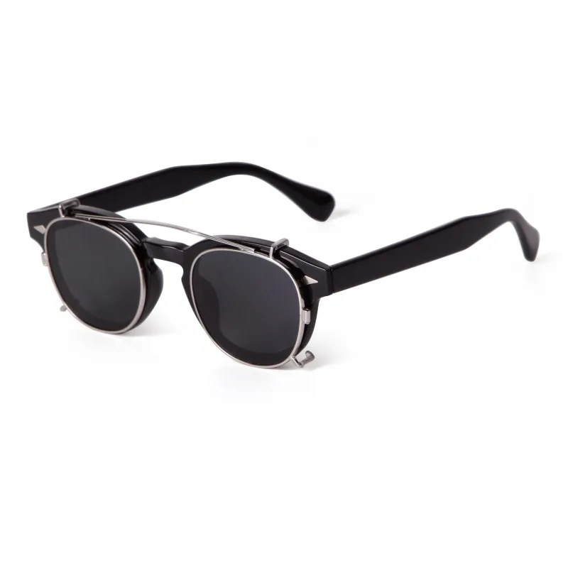 Classic Vintage Round Square Clip on Sunglasses Men Women Luxury Brand Designer Retro Removable Polarized Flip Glasses SZ1106M