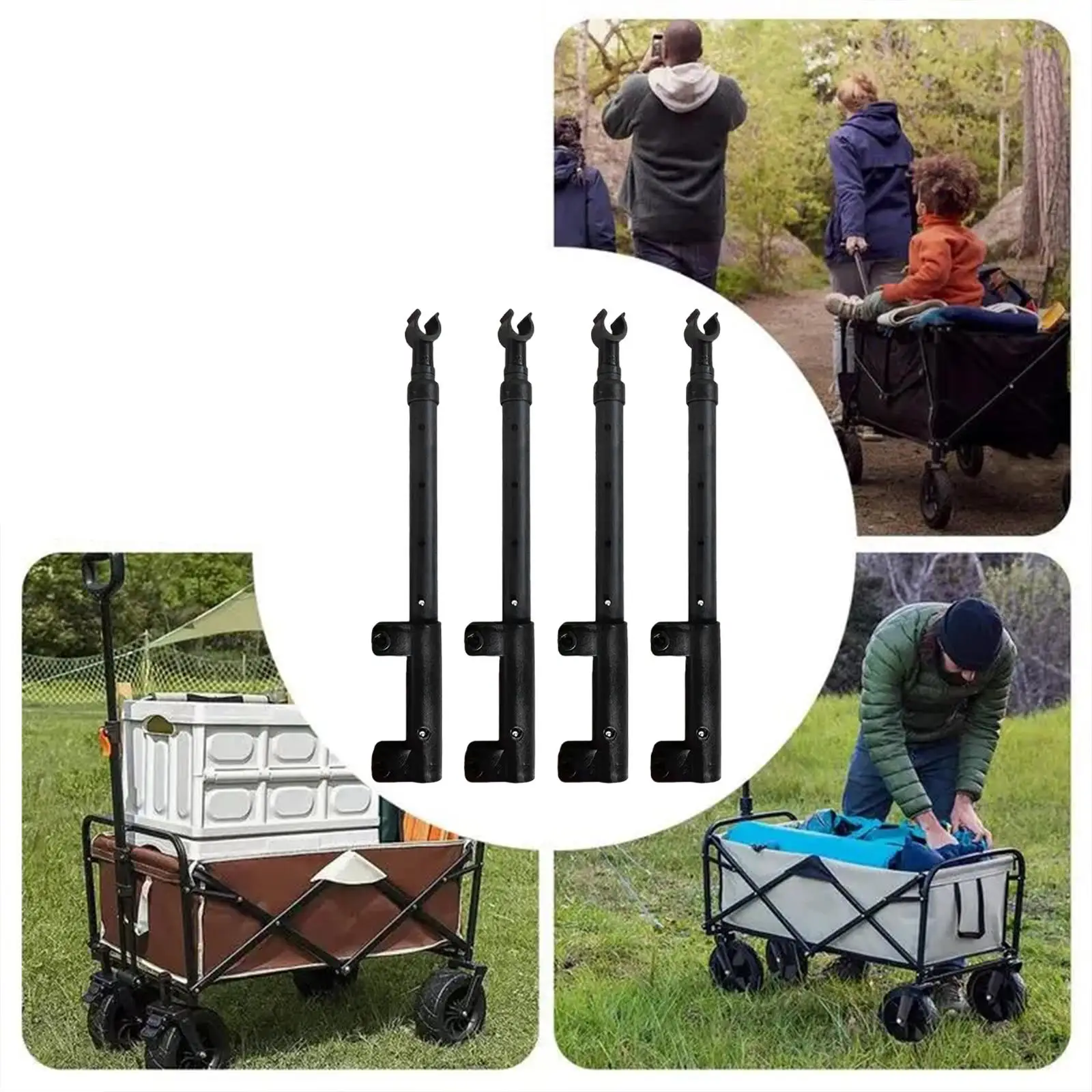 

4 Pieces Camping Cart Table Support Rod for Backpacking Hiking Camping