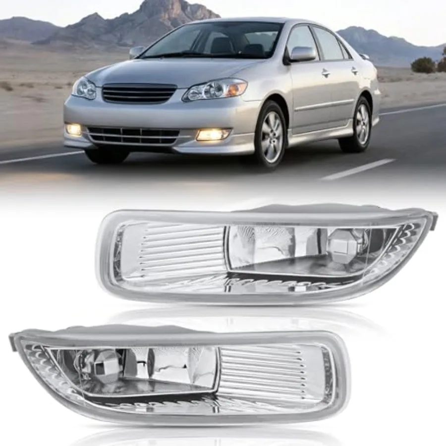 

Fog Light Assembly Designed for 2003-2004 Toyota Corolla with H3 12V 55W Bulbs Clear Lens Suitable for Both Driver and Passenge