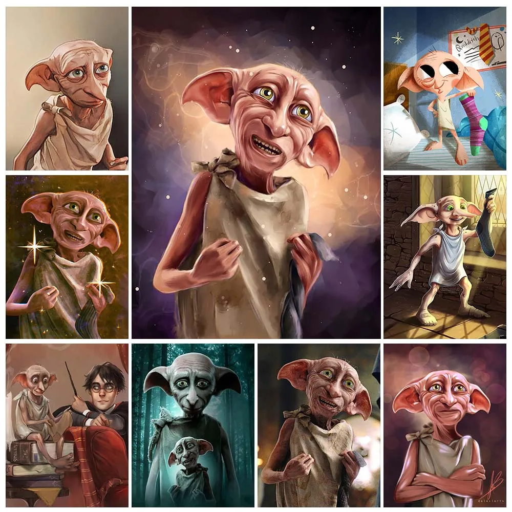 5D DIY Harry Potter Diamond Painting Elf Dobby Hogwarts School of Witchcraft and Wizardry Cross Embroidery Mosaic Art Gift