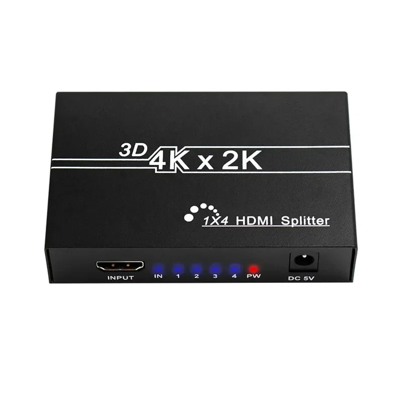 4K HDMI Splitter 1x4 HDMI Video Splitter 1 Input 4 Output HDMI Signal Splitter for PC HDTV DVD Set-top Box Monitor Projector Mul