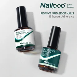 NAILPOP-imprimadores y deshidratador de uñas, 15ML, esmalte de uñas, Gel de imprimación, Base, herramientas de manicura