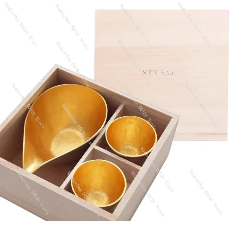 Pure tin gold foil spirit cup wine dispenser can be freely combined with wine pot gold and silver soup swallow