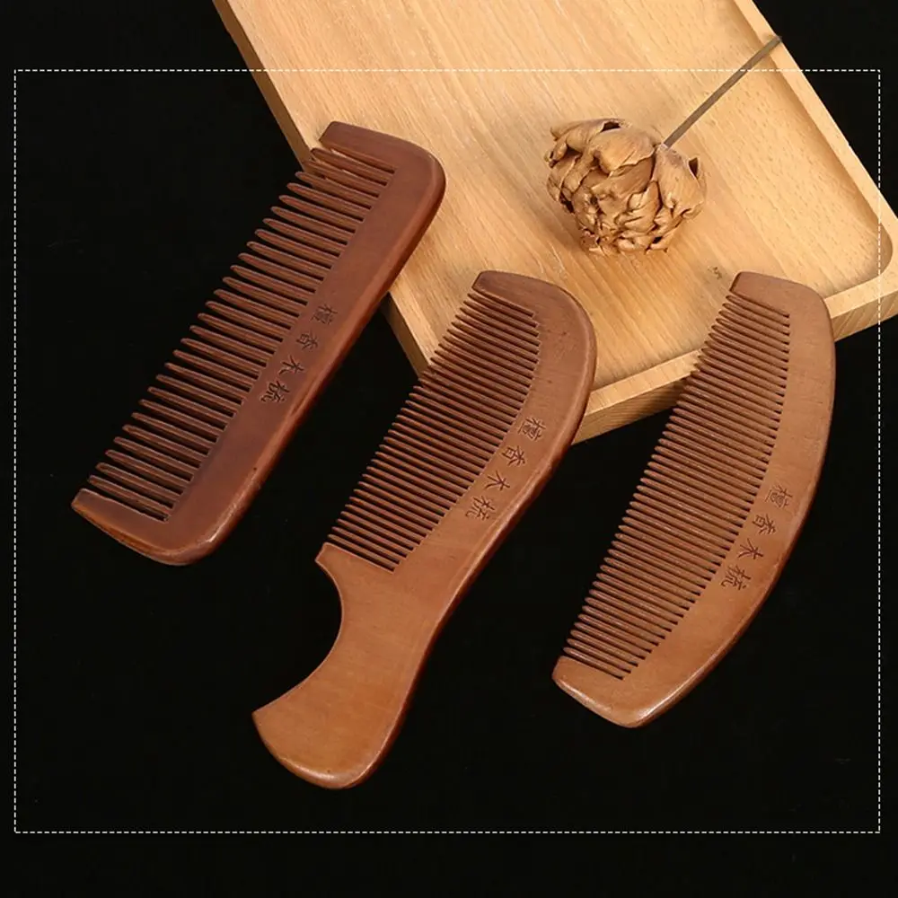 Wood Wooden Scalp Combs Coarse Tooth Anti-Static Head Acupuncture Point Massage Comb Natural Narrow Tooth