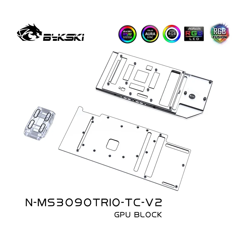 Imagem -05 - Bykski-bloco de Gpu com Cooler Backplane Waterway Ativo Msi Rtx 3090 3080ti 3080 Gaming x Trio Suprim x