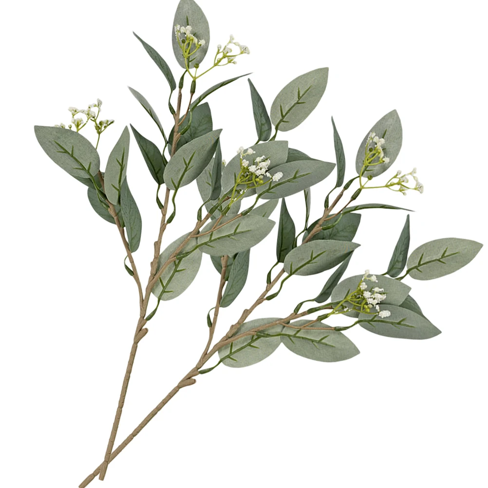 

Olive Leaf Artificial Plant Green Silk Decor Plants Home Table Hawaii Party Wedding Office Garden Plastic Stems Long-lasting