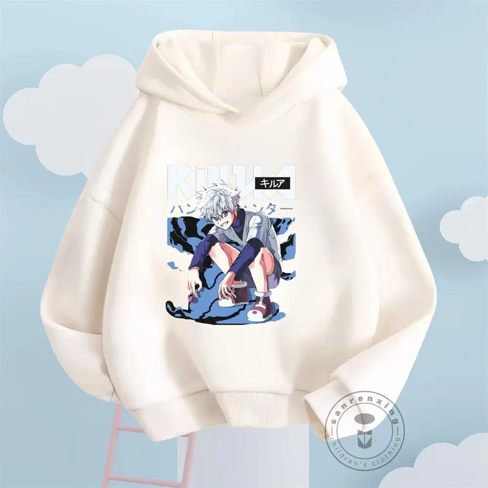 Hunter X Sweatshirt Girls Boys Anime Killua Zoldyck Graphic Clothes Harajuku Sweat Homme  Hoodie Fleece Crew Neck Classic Simple