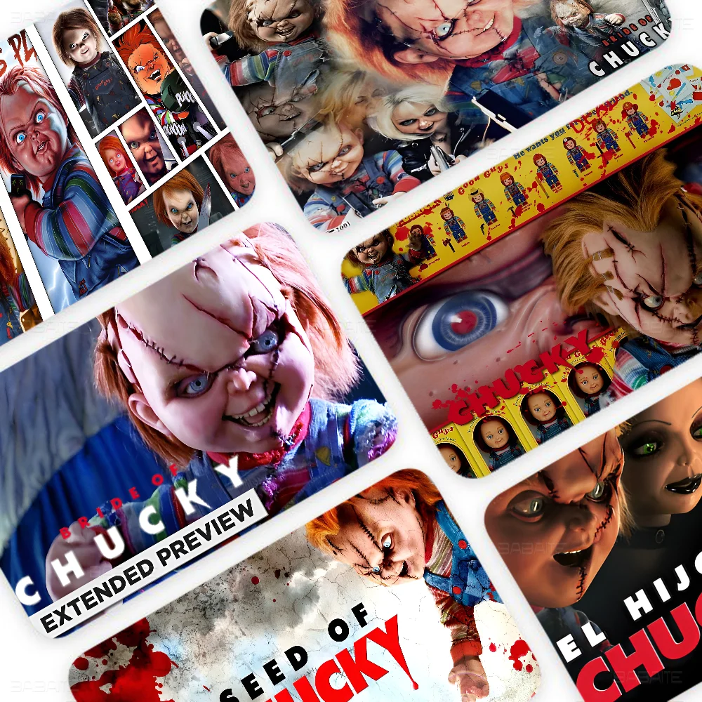 Horror Doll Chucky Cartoon Credit Card Skin Stickers For Bank Card Bus Metro Card Sticker Waterproof Women Gift