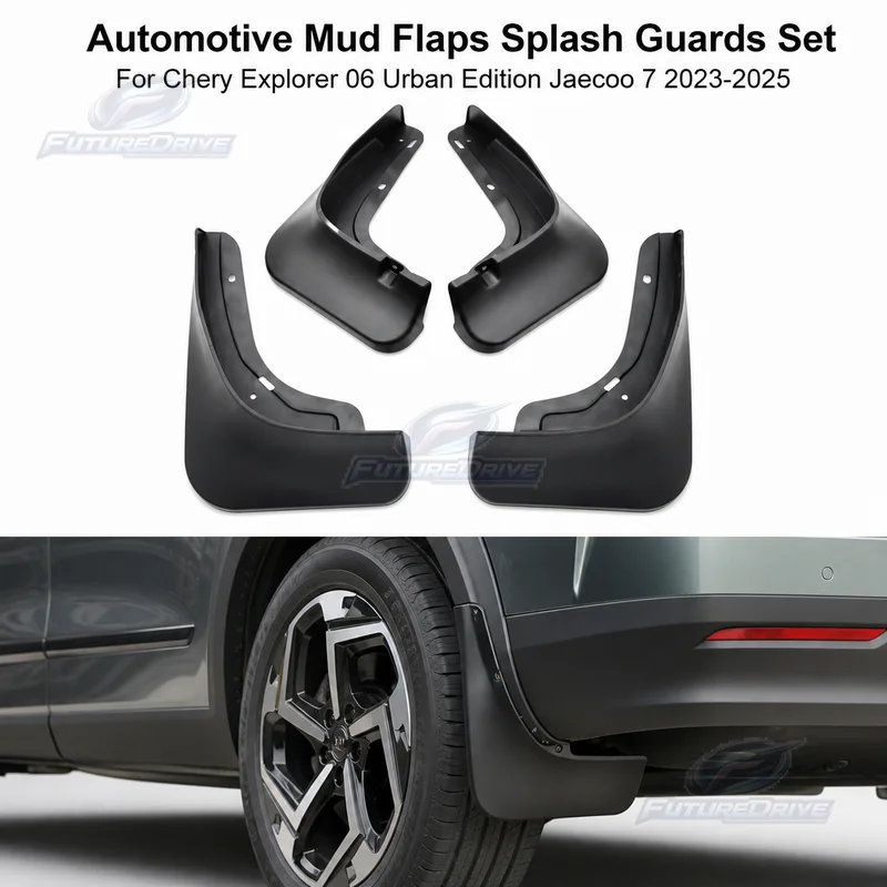 For Chery Explorer 06 Urban Edition Jaecoo 7 2023-2025 Automotive Mud Flaps Splash Guards Set, Durable Material, Black Color