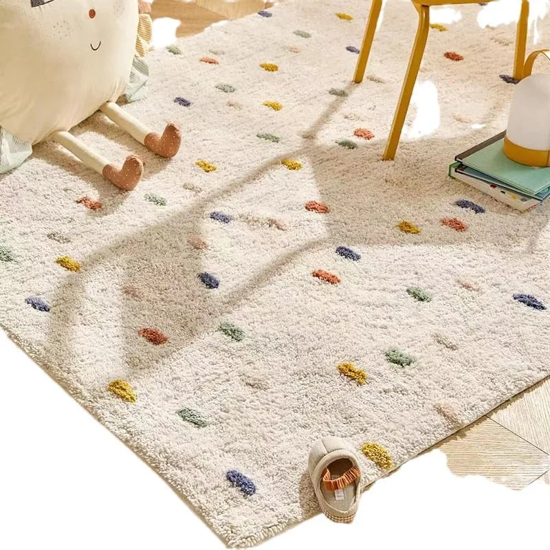 سجادة أشعث قطيفة لغرفة المعيشة وغرفة النوم، سجادة لعب ناعمة للأطفال غير قابلة للانزلاق، مساحة كبيرة، سجادة أرضية حديثة لديكور المنزل