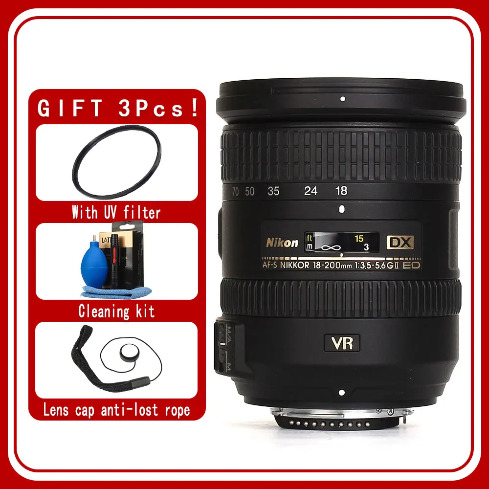 Nikon AF-S DX NIKKOR 18-200mm f/3.5-5.6G ED VR II Lens For Nikon SLR Cameras