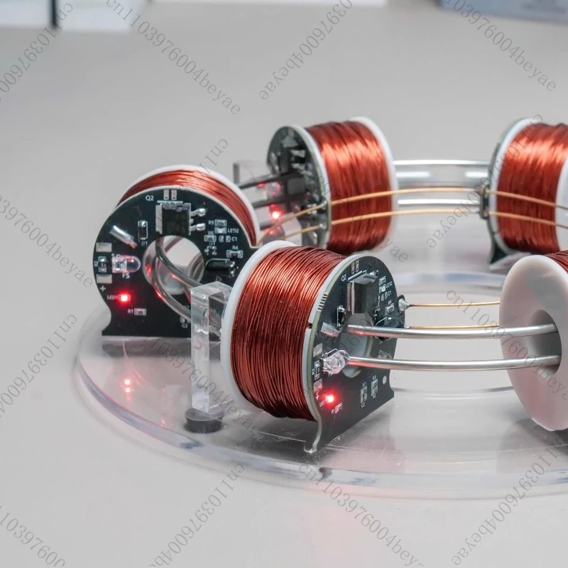 Electromagnetic Coil Accelerator - 6 Coil Perpetual Motion Model, Magnetic Desk Decor & Science Gift