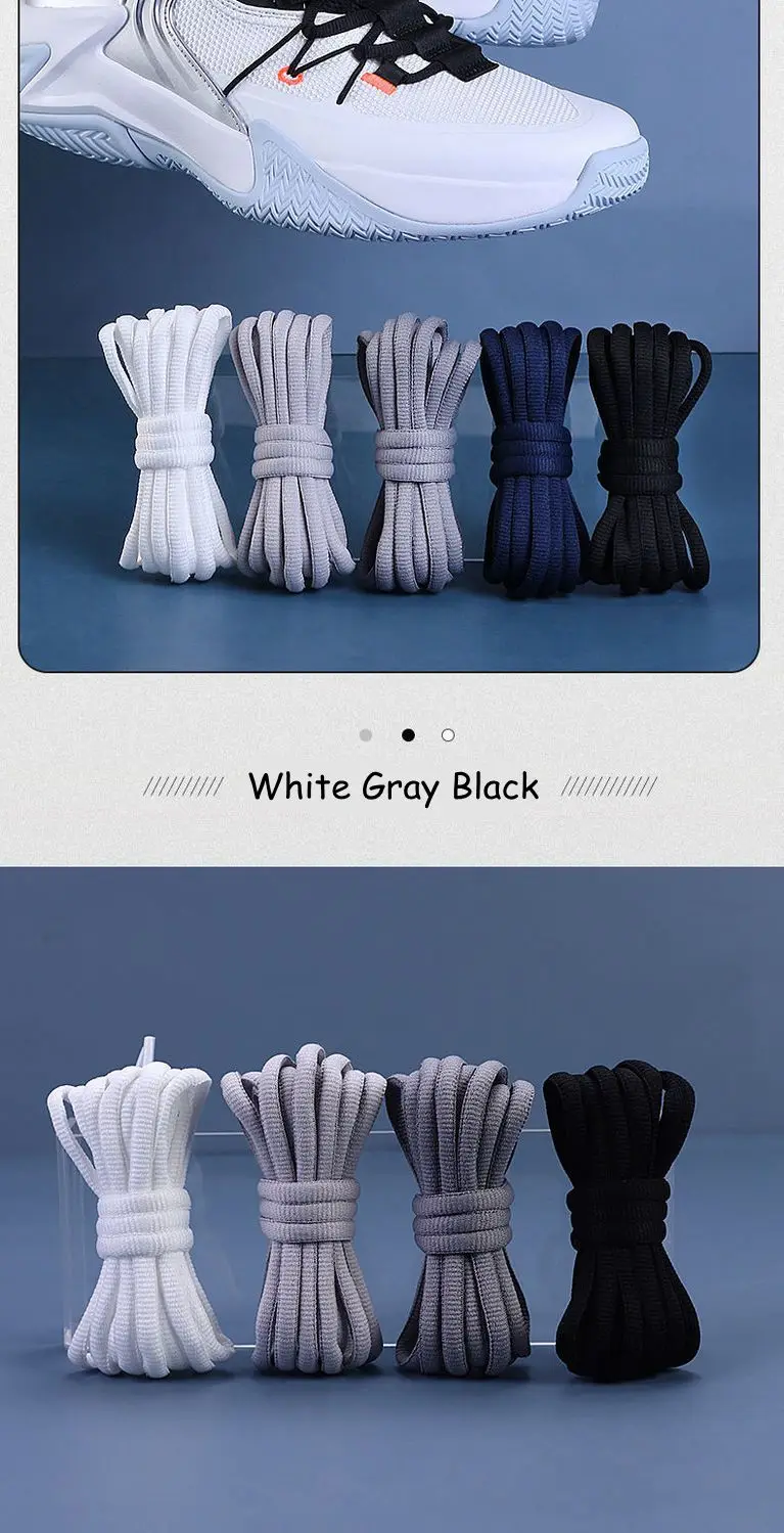 Runde Schnürsenkel Basketball-Sneaker Schnürsenkel Schwarz Weiß Herren Damen Freizeit-Sportschuhe Schnürsenkel Weiß Schwarz – Detail 14