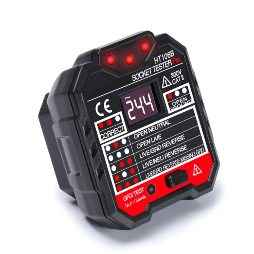 

Advanced Tester Ht-106B Digital Display Plug In Electric Mains Fault Checker For Uk Socket Wiring Testing Voltage Detection Lcd