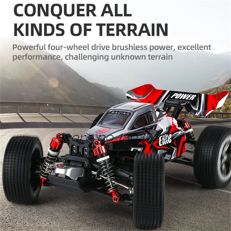 All Terrain Climbing 70KM/H High Speed Brushless Radio Control Car 2.4G 1:16 Metal Drive LED Lighting Electric RC Car Truck Toy