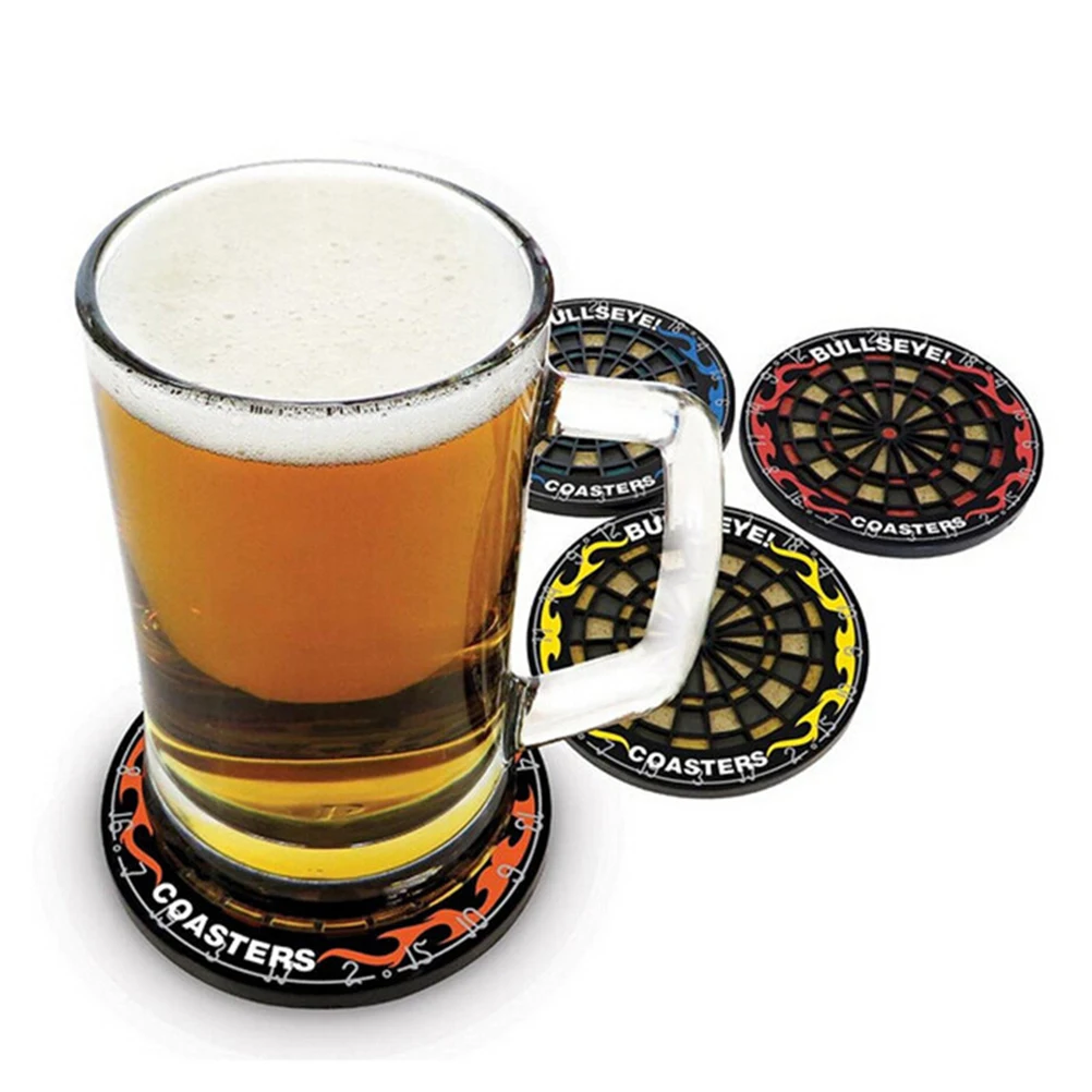 

4 pcs Non-slip Coaster Cup Mats Drink Heat Resistance Desk Dartboard Pads Table Washable Plastic Functional Home Decor