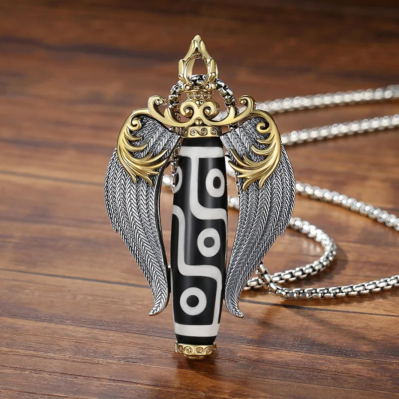 

Новинка: классический кулон Nine Eyed Tianzhu из серебра 925 пробы, классическое колье с крыльями для мужчин и женщин, модные ретро-украшения для банкетов.