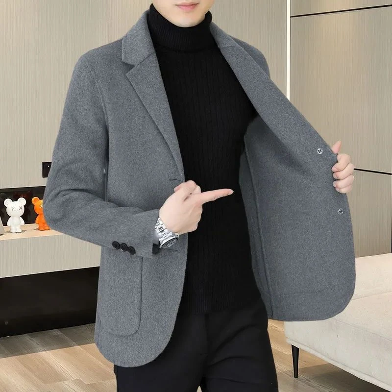 Men\'s Suit Jackets Thin Single Breasted Coat Slim Fit Male Tweed Blazer New In Original Elegant Classic Vintage Menswear Casual