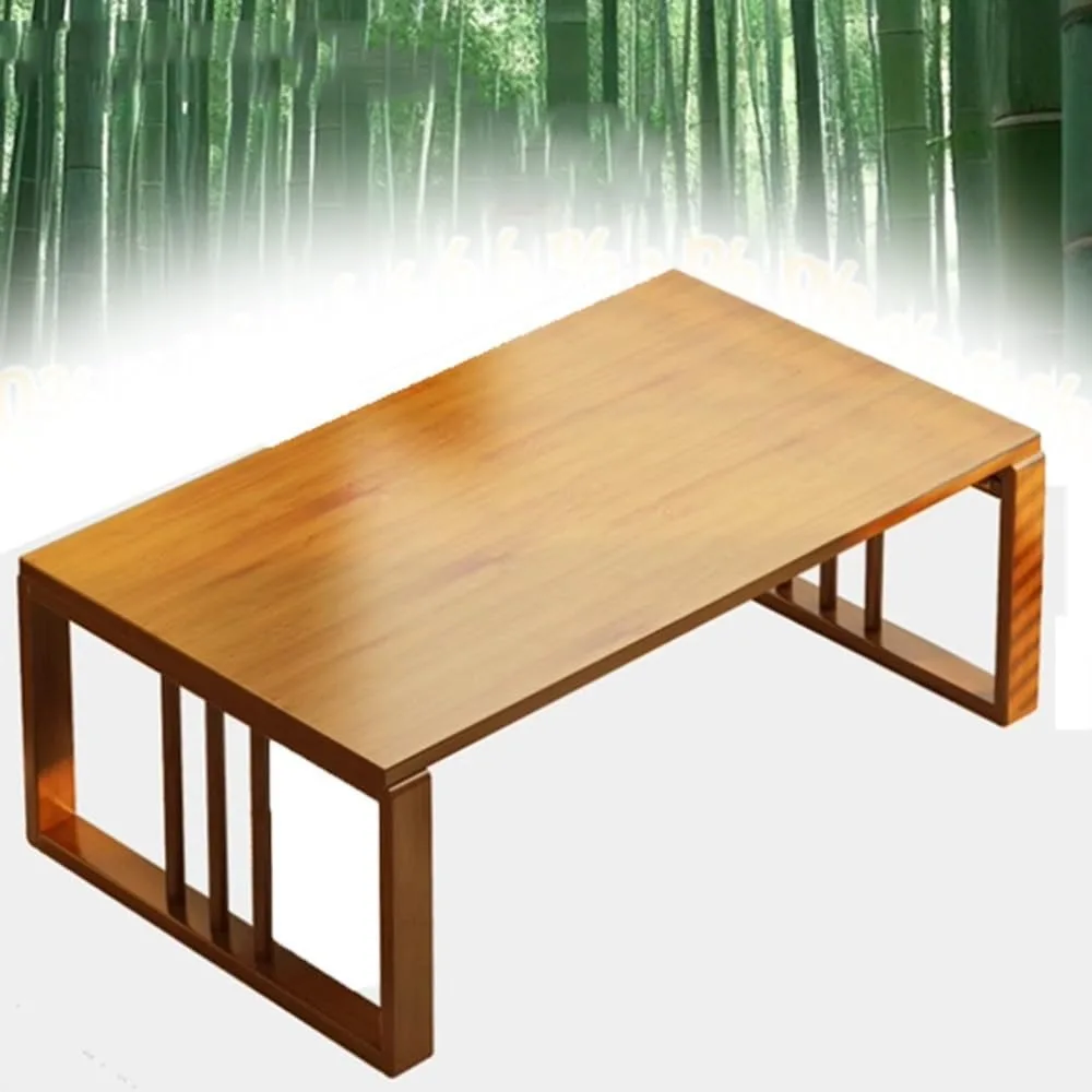 Rustic Coffee Table Japanese Floor Table Low Tea Table Bamboo Small Meditation Table Modern Center Table 28in 32in Tatami Table
