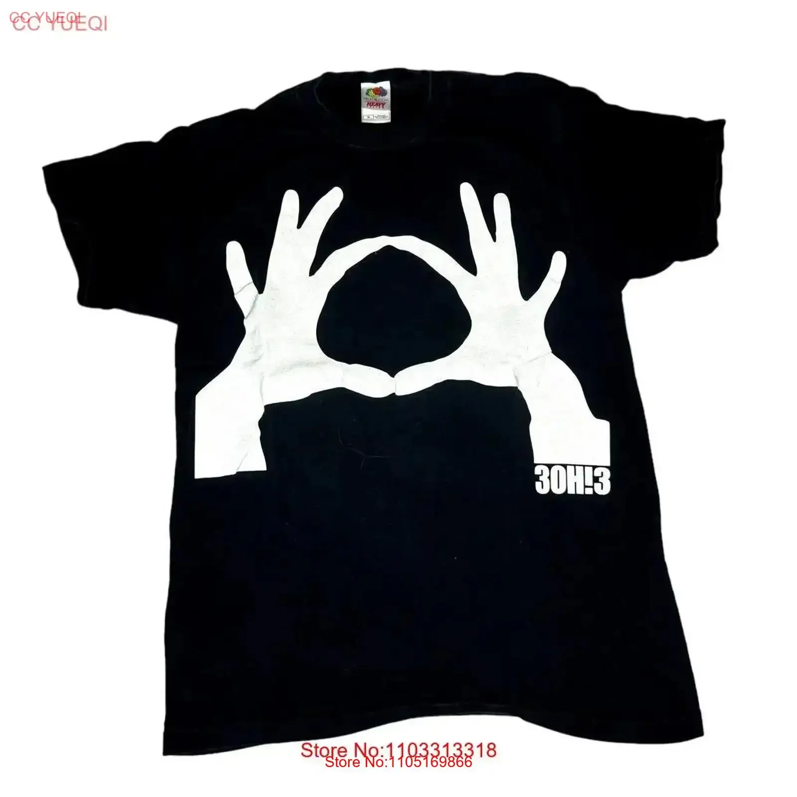 3Oh 3 Y2K band T Shirt vintage Washed Versatile Breathable homme Soft Casual graphic fashion streetwear Stretched Slightly