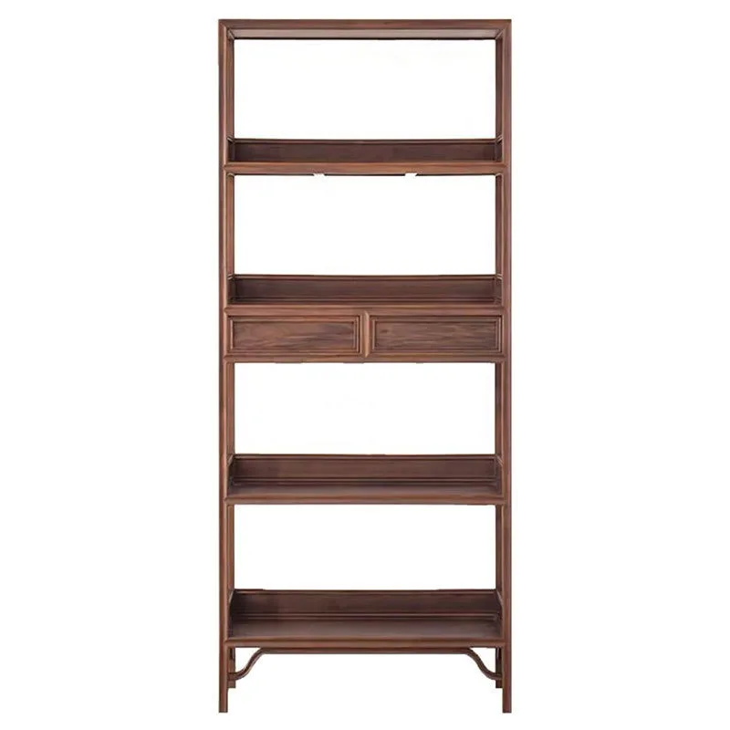 Black walnut bookcase, Bogu shelf, Chinese Duobao pavilion