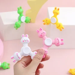 10Pcs Cartoon Bunny Rabbit Fingertip Gyro Stress Reliver Game Birthday Party Favors Easter Theme Goodie Bag Pinata Fillers