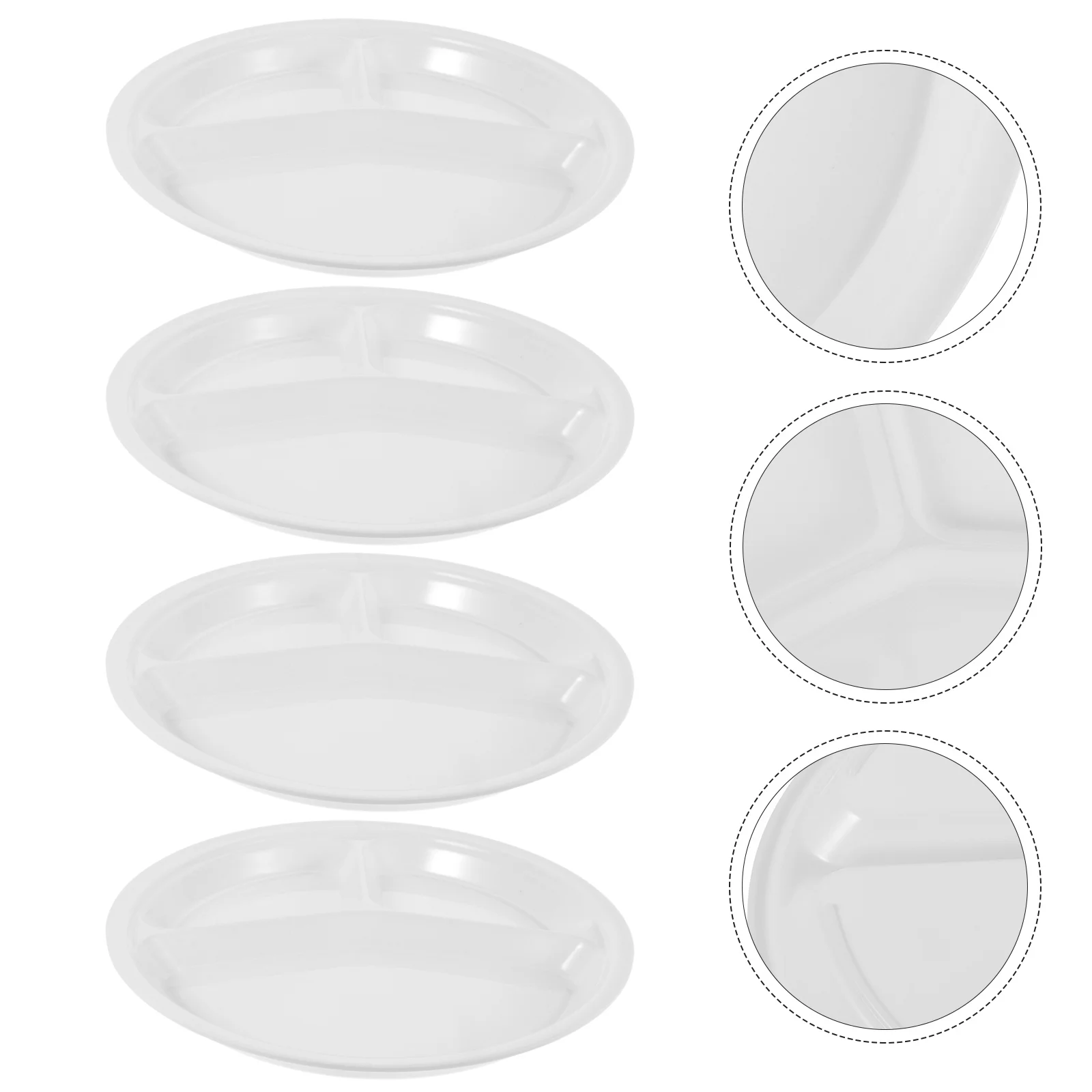

4 Pcs Round Fruit Tray Melamine Divided Plate Multi Function Dinner Serving Dish Household Food Accessory Party Platter Set