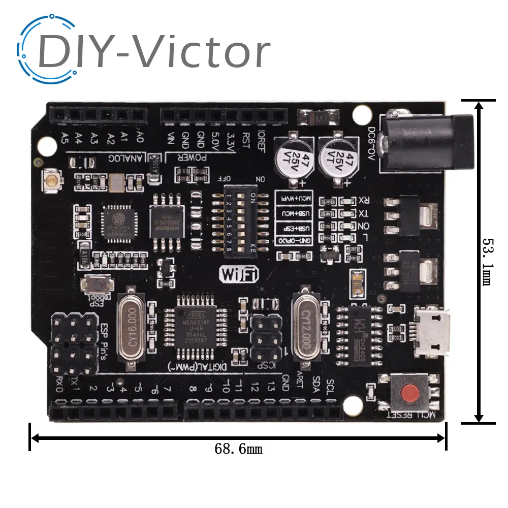 For UNO R3 + WiFi ATmega328P+ESP8266 (32Mb memory) USB-TTL CH340G For Arduino Uno NodeMCU WeMos ESP8266 One New Arrival