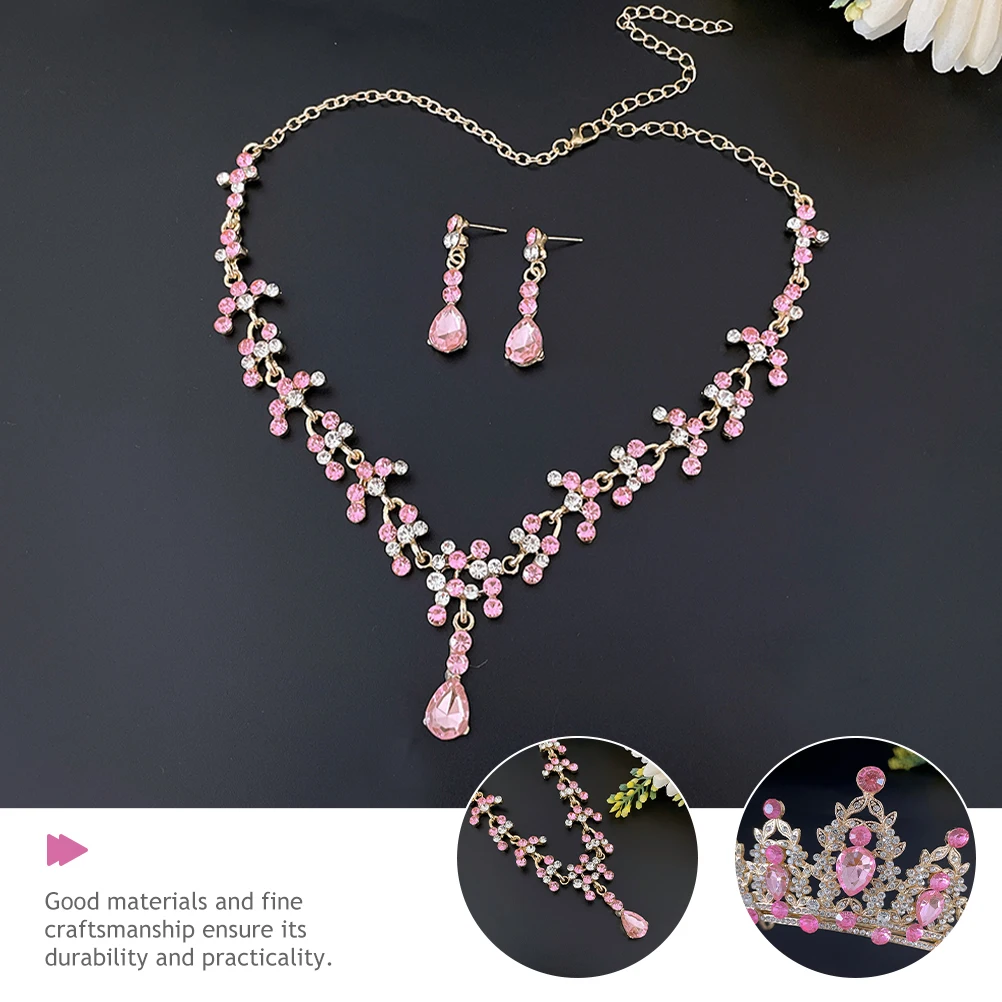 

Bridal Tiara Earrings Set Elegant Wedding Accessories for Bridal Jewelry Set For Wedding Bride Banquet Photoshoots