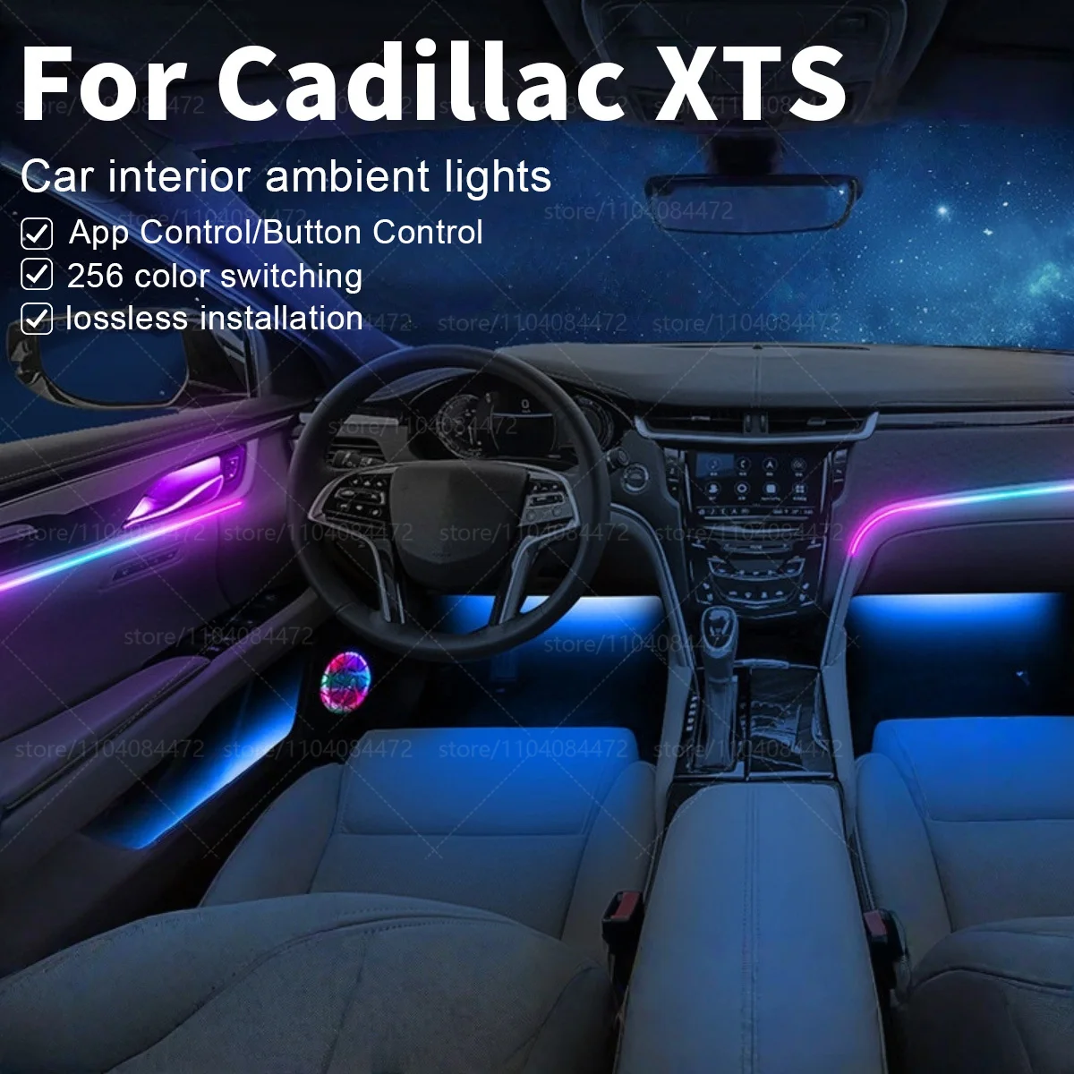 

Для Cadillac XTS 22in1 RGB интерьер автомобиля акриловые автомобильные окружающие освещение RGB скрытая акриловая полоса украшения атмосферные аксессуары