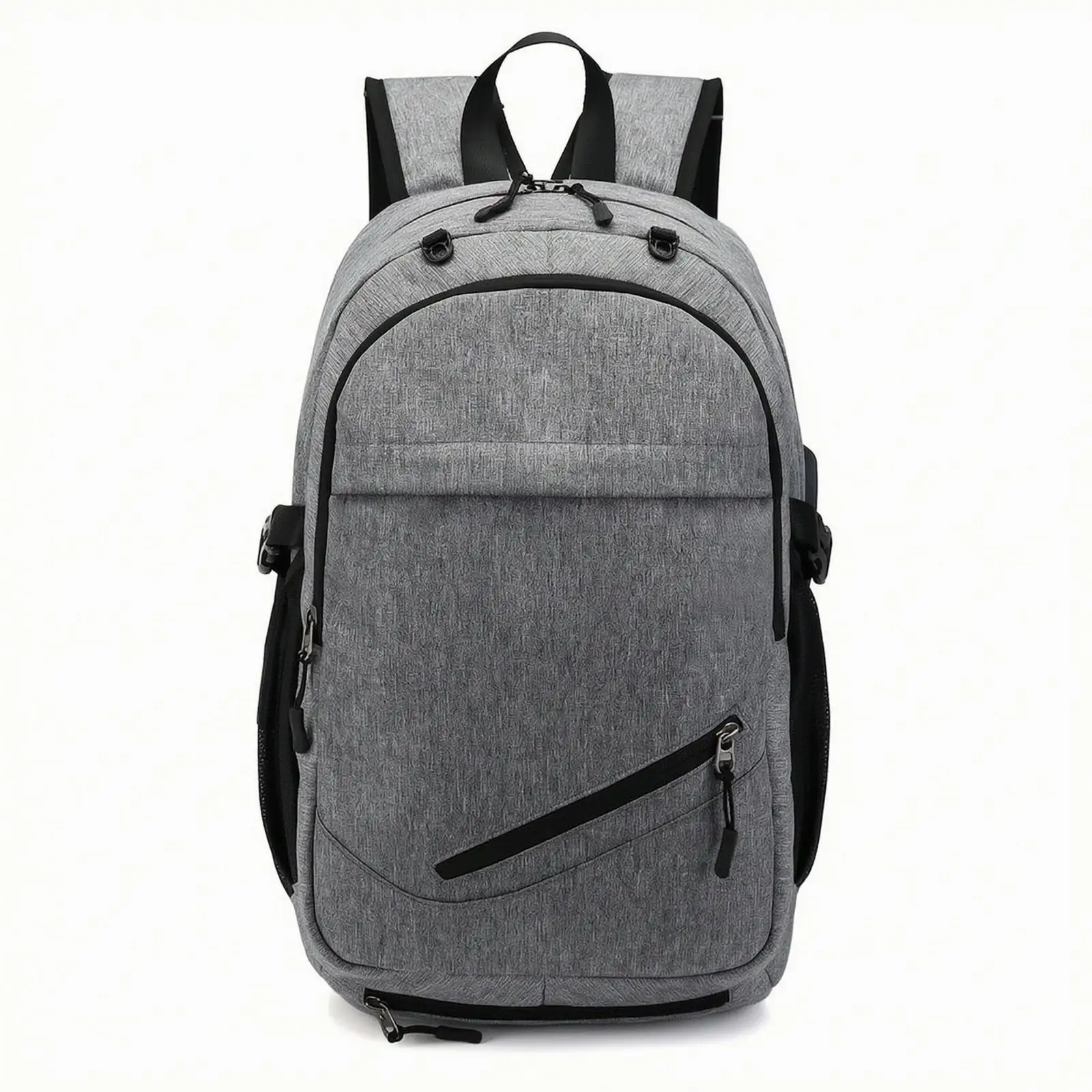 USB Charging Daypack for Men Mesh Pocket Travel Rucksack Padded Handle for Casual Outdoor Use