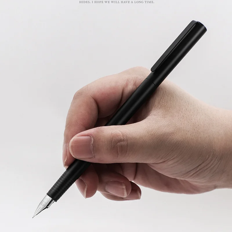 Luxury Silver Black Metal Fountain Pen for Students Pens Portable Writting School Office Supplies Customized Name Gift