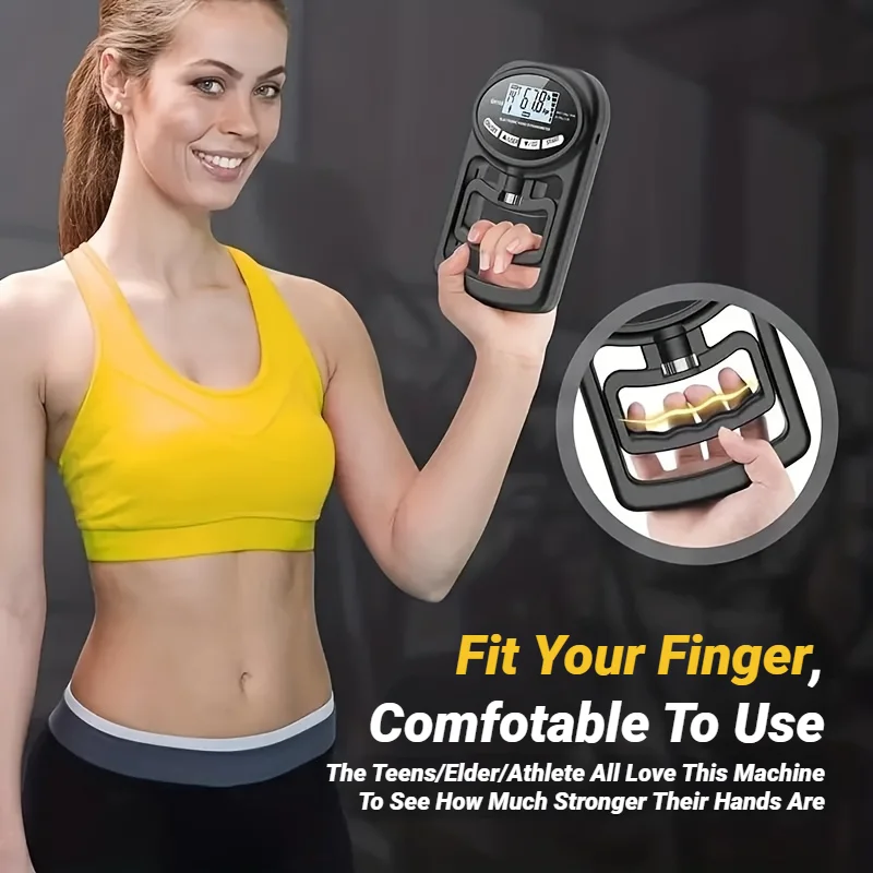 265Lbs/120Kg Grip Strength Meter For Men And Women Tester Digital Hand Dynamometer Training USB LCD Screen