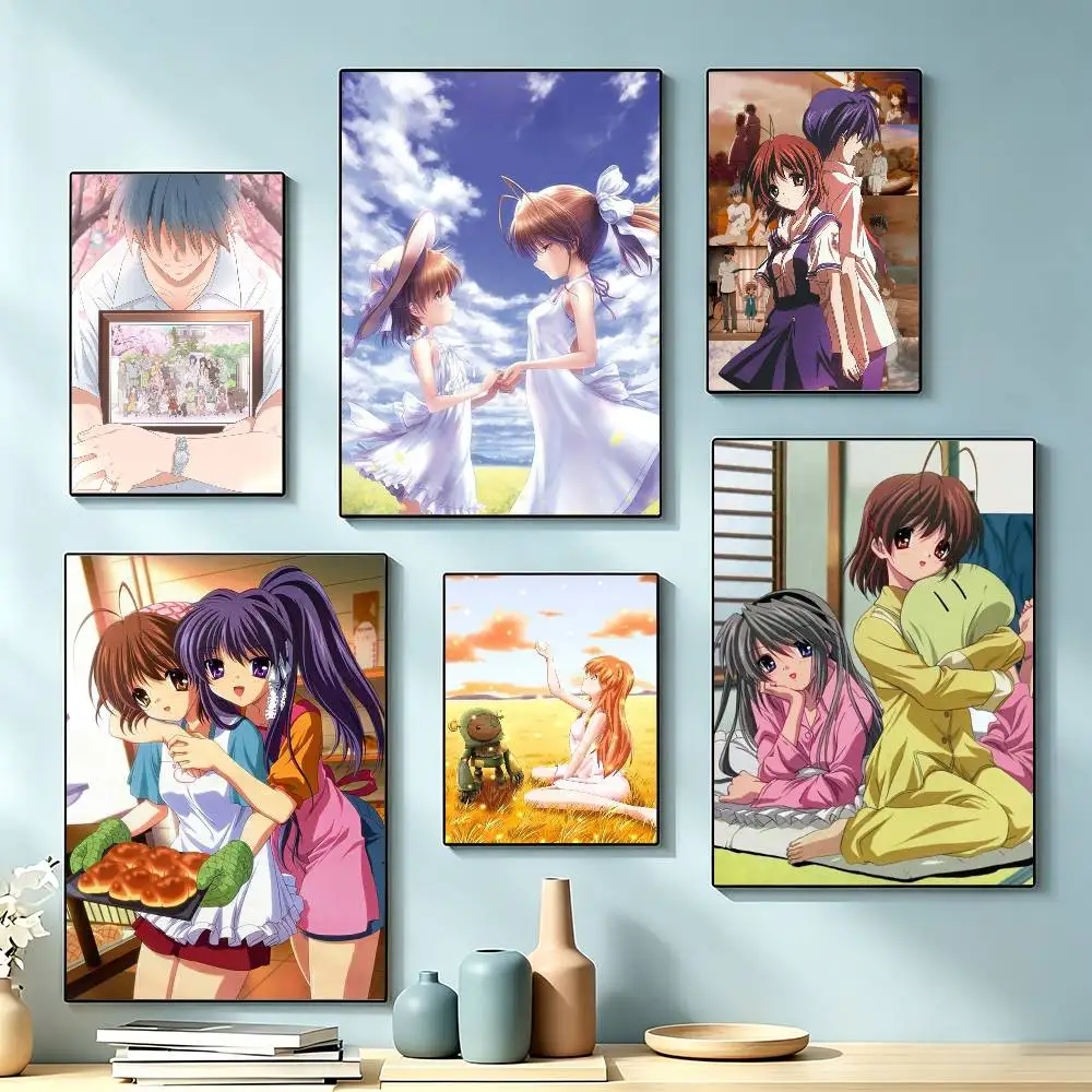 Anime C-Clannad After Story Poster Waterproof Wall Art Sticker For Bar Living Room Vintage Decor High Quality Print Gift