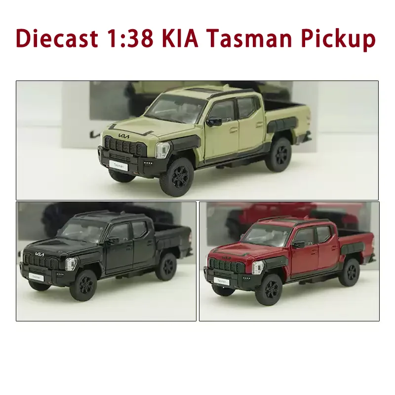 Diecast 1:38 Scale KIA Tasman Pickup Alloy Pull Back Car Model Adult Kids Hobby Collection Decoration Boy Gift Display