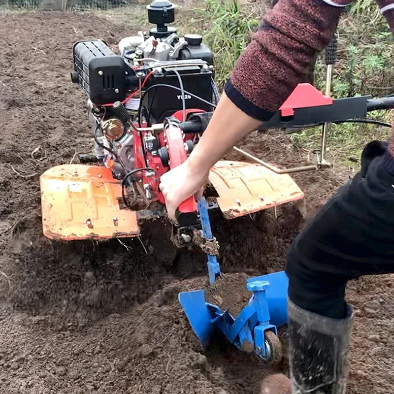 1pc Micro Tillage Machine Ditcher Ditching Plough Adjustable Walking Multi-function Small Orchard Fertilizer Ditching Soil