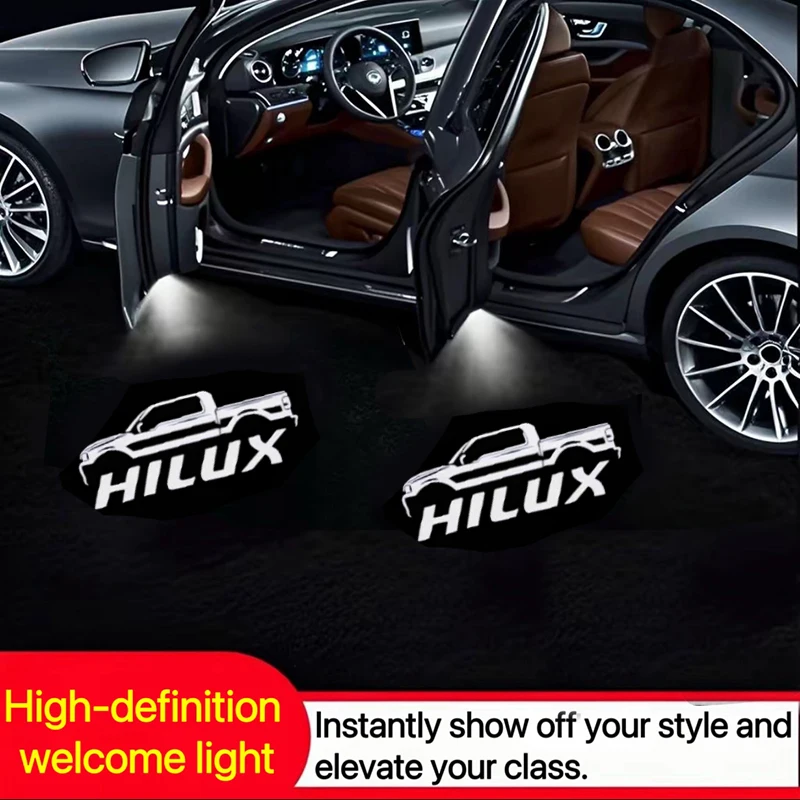 

Car Door LED HD Welcome Logo Lamps Door Light Ghost Shadow Night Lights for HILUX Logo Pickup Truck Mountain Car Accessories