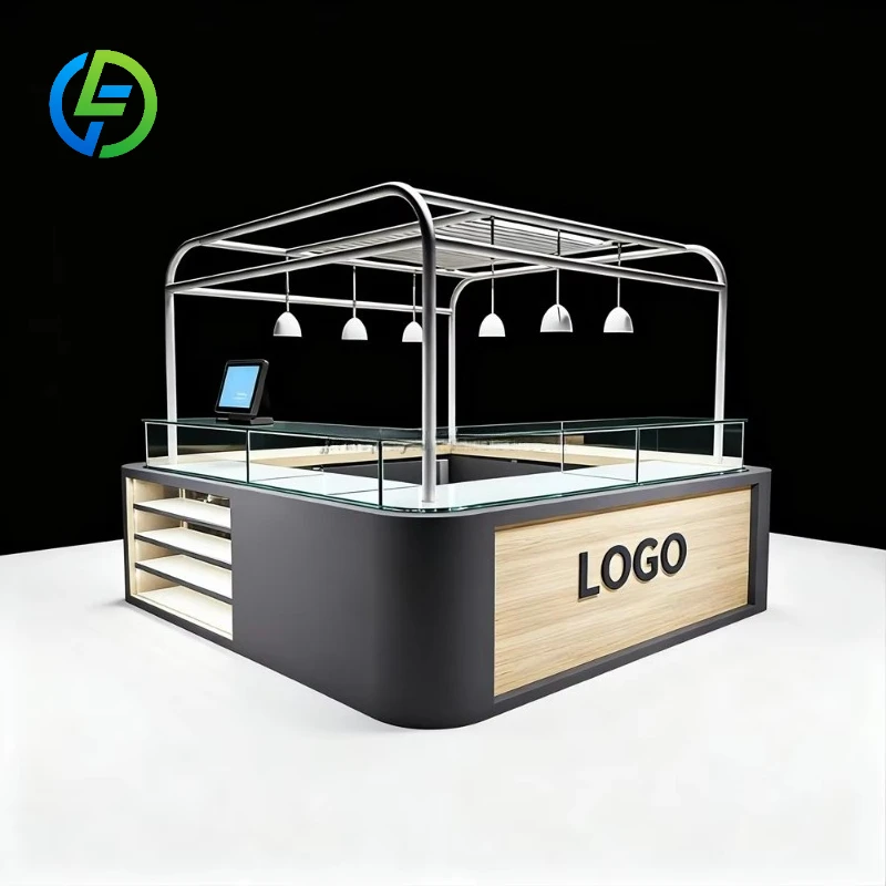 FL Customized  Fancy Ice Cream Bubble Tea Juice Case Shop Interior Design Display Cabinet Milk Tea Shop Counter pop up Coffee