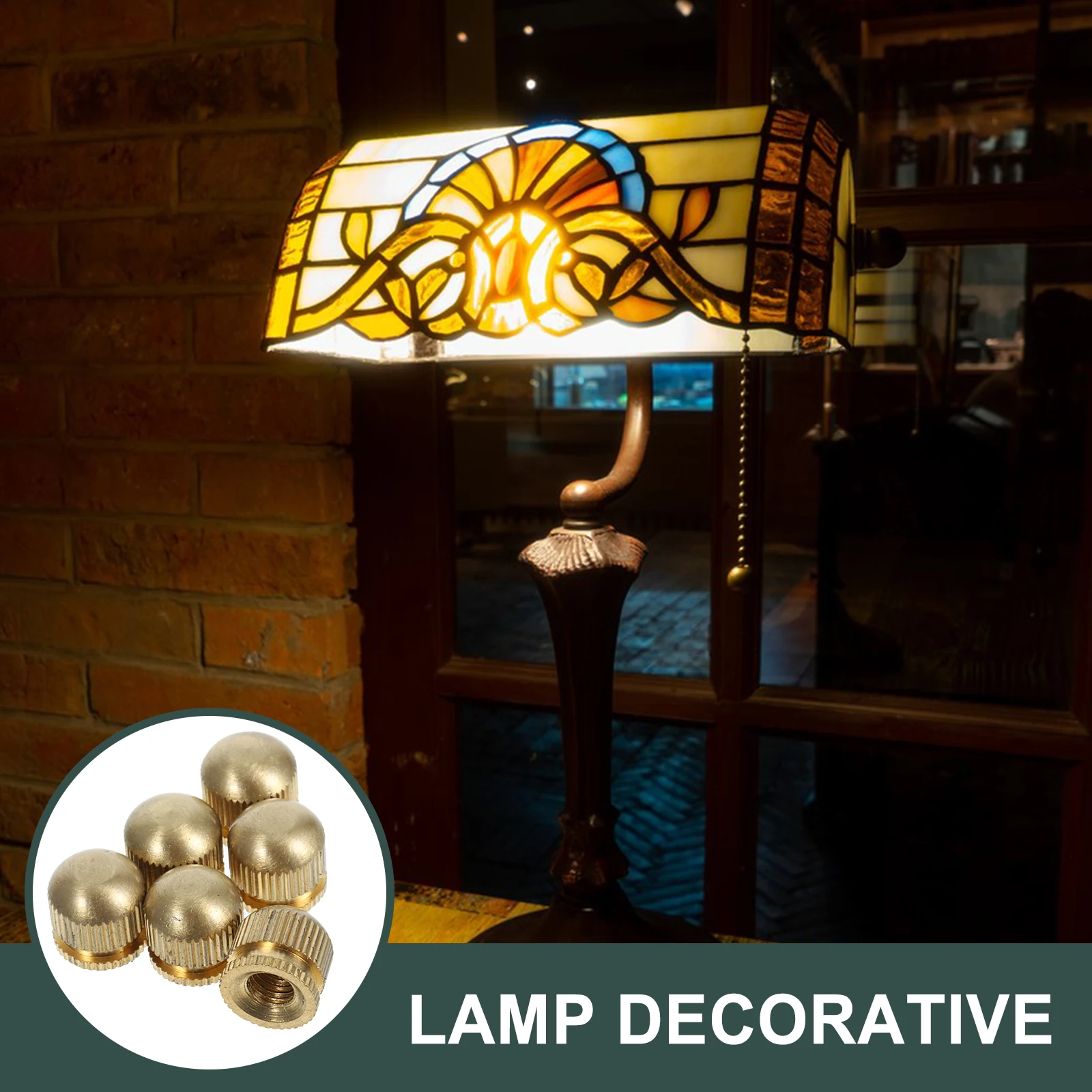 

6pcs Copper Lamp Accessories M5 Threaded Screw Nut Cap Pendant Light Fixture Hardware Parts Ceiling Lamp Shades