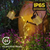 Solar Powered Watering Can Sprinkles Fairy Waterproof Shower Art LED Light Lantern Outdoor Lawn Courtyard Garden Decoration Lamp