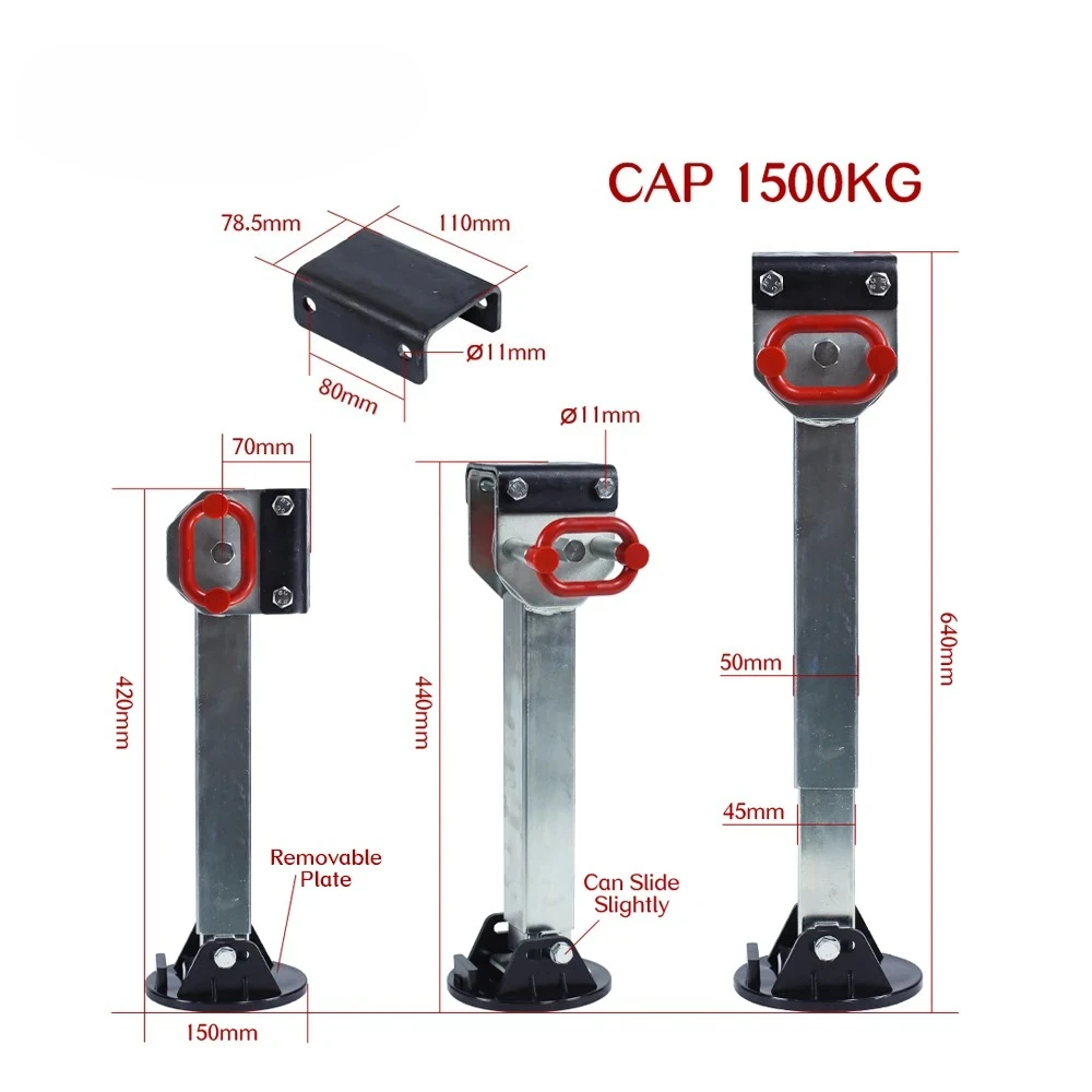 2PCS Trailer Jack 440~630mm Drop Down Caravan Parking Stabilser Legs Handler Motorhome Stands Corner Steady Camper Parts
