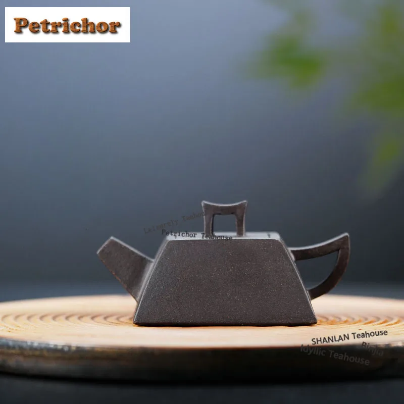 

40ml Mini Yixing Purple Clay Teapots Handmade Square Pot Raw Ore Livid Section Mud Tea Soaking Kettle Zisha Tea Set Craft Gift