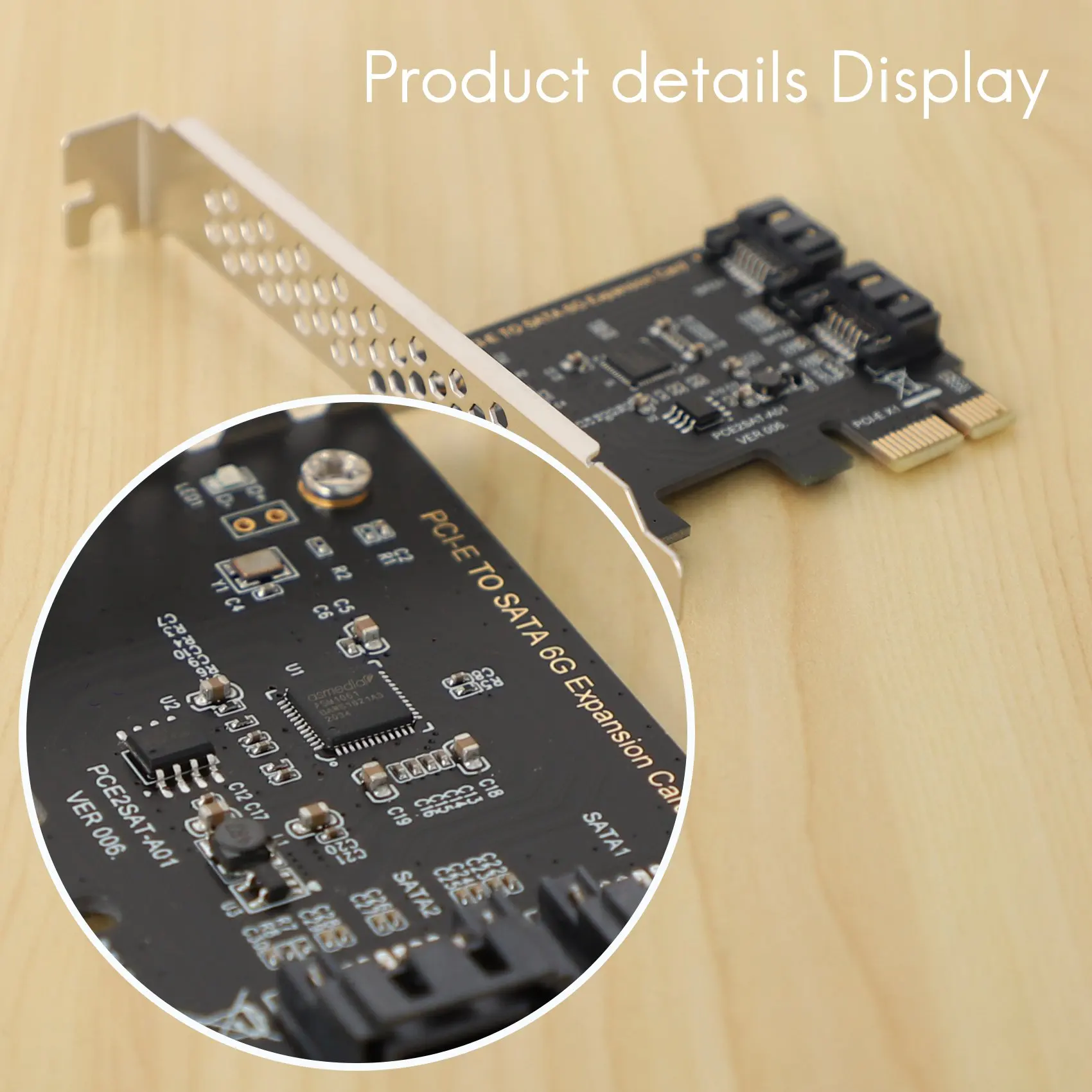 

2-портовая плата контроллера расширения Durable-Design PCIe Express to SATA3.0 SATA III 6G