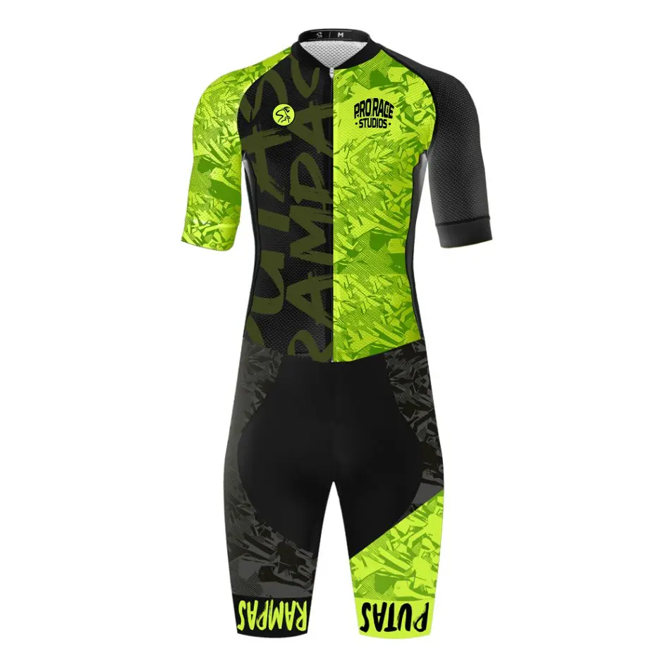 Pro Race Trisuit Men\'s Summer Short Sleeve Triathlon One-Piece Clothing Swimming Cycling Running Skinsuit RightTrack Apparel