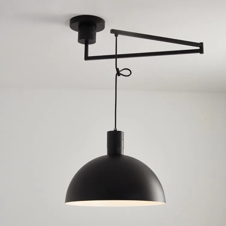 Modern Nordic Adjustable Swing Arm Ceiling Light for Dining Room Study Bar Rotatable Industrial Pendant Lamp Minimalist Direct